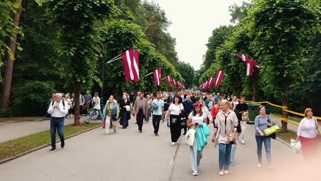 Riga,-Latvia---06-July-2023:-XXVII-Nationwide-Latvian-Song-and-XVII-Dance-Festival-in-Mezaparks