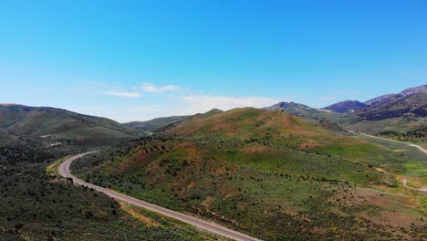 Northern-Nevada-mountain-scenery-on-HWY-50-in-aerial-view