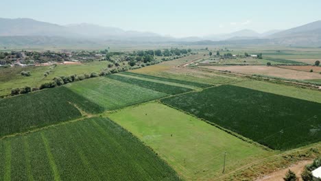 Farmlands-on-the-outskirts-of-Saranda-city,-Albania