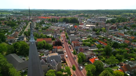 Cinematic-aerial-of-a-town-in-the-Netherlands
