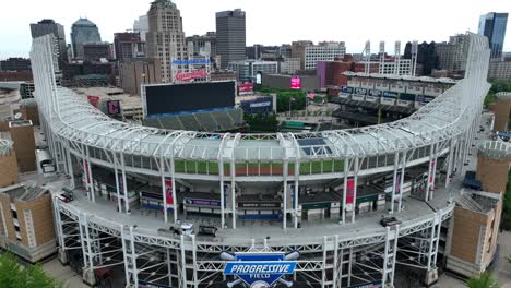 Progressive-Field-is-the-Cleveland-Guardians-MLB-stadium-in-downtown-Cleveland,-Ohio