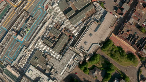 Top-down-aerial-shot-over-Festival-Place-shopping-centre-Basingstoke