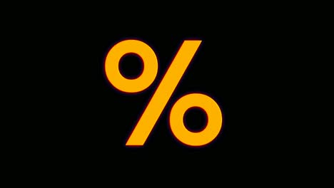 Neon-percentage-sign-symbol-animation-motion-graphics-on-black-background-for-video-elements