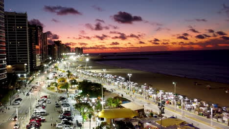 Sunset-Cityscape-Aerial-At-Fortaleza-Ceara-Brazil