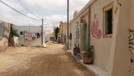 First-person-walk-in-Djerbahood-open-air-museum-in-Erriadh-village-on-Djerba-island-in-Tunisia