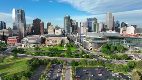 Denver,-Colorado-convention-center-and-downtown-skyline-on-beautiful-summer-day