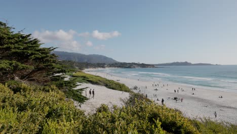 Beach-and-ocean-in-Carmel-by-the-sea,-California