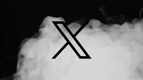 Twitter-changes-logo-to-‘X’,-replacing-blue-bird-symbol---Icon-reveal-with-smoke-animation---San-Francisco,-USA
