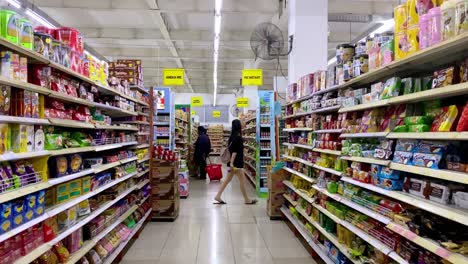 Grocery-store-shelves-of-modern-market