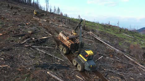 Draufsicht:-Forstmaschinen-Bei-Der-Arbeit-Auf-Dem-Bergweg