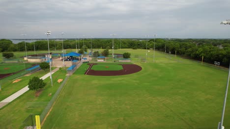 Aerial-footage-of-the-Cottonwood-Sports-Complex-in-Little-Elm-Texas