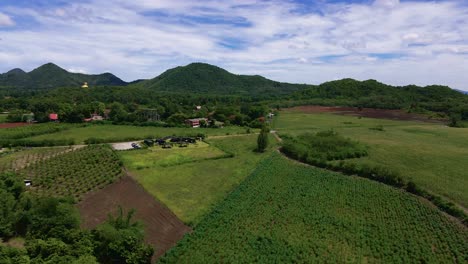 Beeindruckende-Luftaufnahmen-Der-Grünen-Landschaft-Von-Khao-Yai