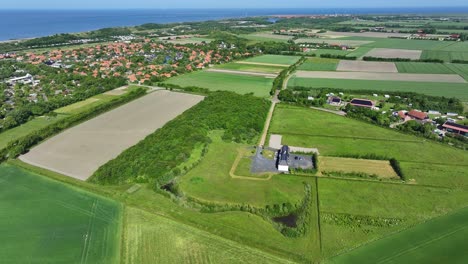 Green-Landscape-of-Villa-Zoutelande,-Molenweg,-Netherlands-Aerial-View