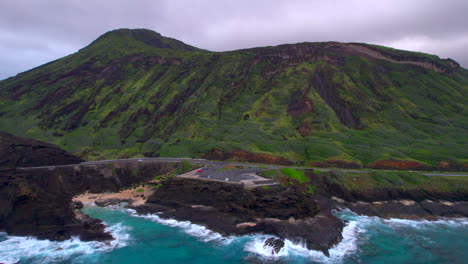 Halona-Blowhole-Aussichtspunkt-Und-Koko-Krater-An-Der-Küste-Von-Oahu,-Hawaii,-Bei-Sonnenaufgang