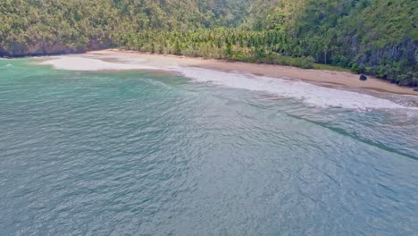El-Valle-beach-in-Samana,-Dominican-Republic--drone-view