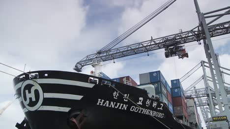 Koreanisches-Konkurscontainerschiff-Hanjin-Göteborg-Im-Hafen-Von-Rotterdam-Beladen