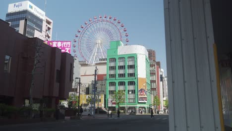 Rooftop-Ferris-Wheel-On-Norbesa-Shopping-Mall-In-Sapporo,-Hokkaido,-Japan
