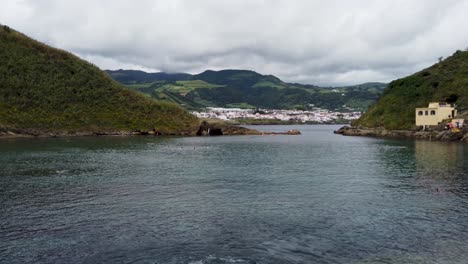 The-lagoon-of-Villa-Franca-Islet,-Azores,-Portugal---July-2023