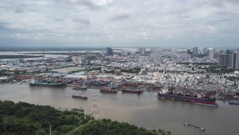 Dramatic-Ho-Chi-Minh-City-port-aerial-time-lapse-or-hyperlapse-during-the-day