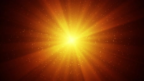 Strahlende-Sonnenstrahlen-In-Bewegung:-Abstrakter-4K-Lichteffekthintergrund-Mit-Schwebenden-Partikeln