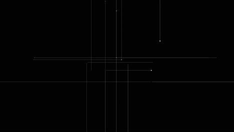 Animation-of-straight-lines,-moving-horizontally-and-vertically-from-the-starting-dot,-infographic-and-digital-data-flow-concept