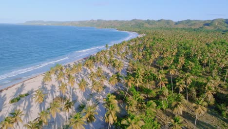 Atemberaubender-Weißer-Sandstrand-Von-Playa-Rincon-Und-Türkisfarbenes-Meerwasser-In-Der-Dominikanischen-Republik
