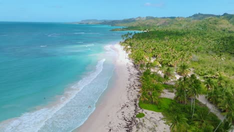 Pristine-nature-of-Playa-Rincon-beach,-Las-Galeras-in-Dominican-Republic