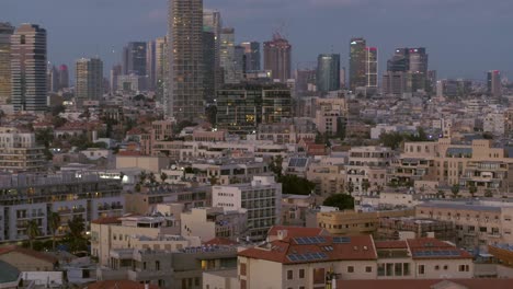 Rascacielos-Del-Distrito-Comercial-De-Tel-Aviv,-Imágenes-Aéreas