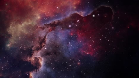 Vuelo-Espacial-De-Bucle-Continuo-En-Nebulosas-Y-Campo-De-Estrellas