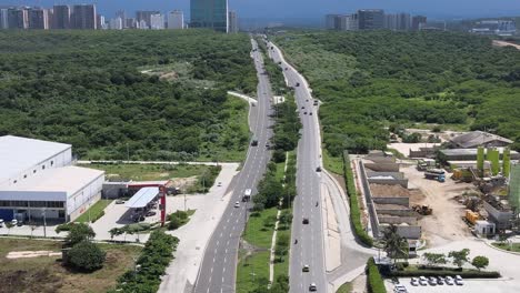 Aerial-view-of-the-monument-"Window-to-the-world"-in-Barranquilla,-Colombia