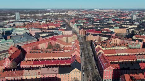 Coloridos-Edificios-De-Apartamentos-En-El-Distrito-De-Vasastan,-Estocolmo