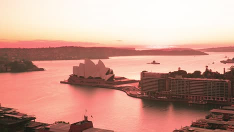Sonnenaufgang-über-Dem-Opernhaus-Von-Sydney,-Zeitraffer-Hyperlapse