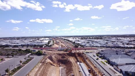 Vista-Aérea-De-Las-Obras-De-Construcción,-Metronet-Yanchep-Rail-Extension-Perth