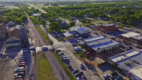 Railroad-tracks-in-Royse-City,-Texas