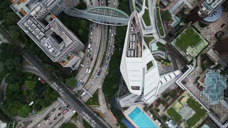 Aerial-of-the-Innovation-Tower-housing-the-Hong-Kong-Polytechnic-University-,-Hong-Kong,-China