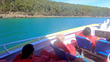 Bruny-Island,-Tasmania,-Australia---15-March-2019:-Passengers-heading-home-after-a-thrilling-high-speed-tourist-boat-ride-at-Bruny-Island-in-Tasmania