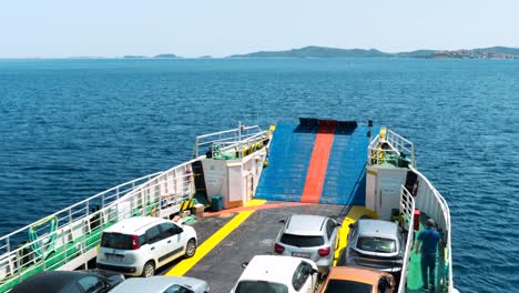 Timelapse-ferry-boat-transport-summer-sunny-island-Greece-Ammouliani-halkidiki