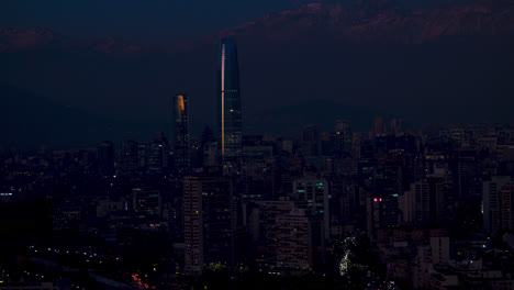 Providencia-Silhouette-Nacht-Übergang-Zeitraffer-Santiago-De-Chile