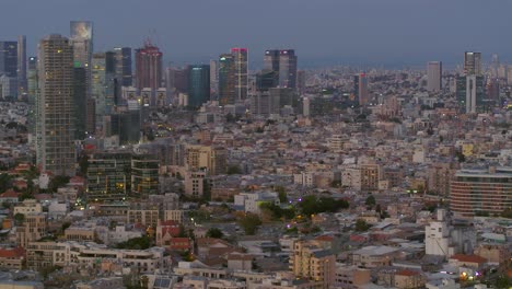 Wolkenkratzer-Im-Geschäftsviertel-Von-Tel-Aviv,-Luftaufnahmen