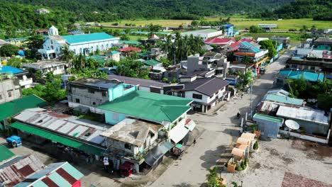 Aerial-dolly-establishing-small-philippine-city-Baras-on-island-Catanduanes