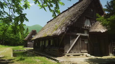 Traditionelles-Reetgedecktes-Dorfhaus-In-Ogimachi-In-Shirakawa-go