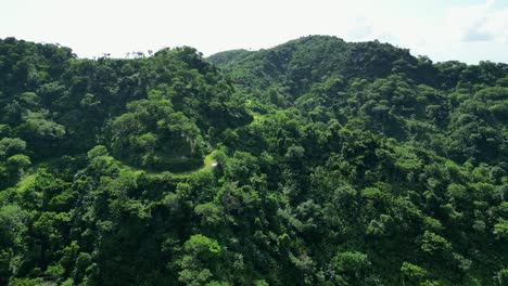 Montañas-Siempre-Verdes-Densamente-Cubiertas-De-Bosques-En-Baras,-Provincia-De-Catanduanes,-Filipinas