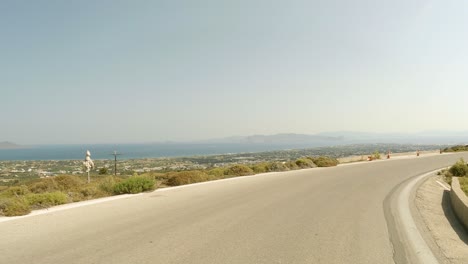 Fahren-Auf-Der-Bergstraße-Auf-Der-Griechischen-Insel-Kos-Im-Sommer-In-Griechenland