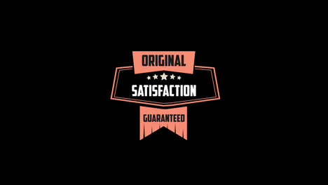 original-satisfaction-guaranteed-word-animation-motion-graphic-video-with-Alpha-Channel,-transparent-background-use-for-website-banner,-coupon,-sale-promotion,-advertising,-marketing-4K-Footage