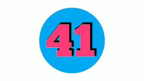 Nummer-41-Einundvierzig-Zeichensymbol-Animation-Bewegungsgrafiken-Auf-Weißem-Hintergrund,-4K-Cartoon-Videonummer-Für-Videoelemente