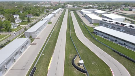 M1-circuit-track-in-Michigan,-aerial-drone-view