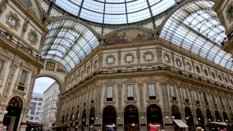 Beautiful-architecture-and-people-walking-around-the-Galleria-Vittorio-Emanuele-II-in-Milan