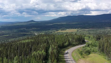 Vast-Wilderness-Alongside-Yellowhead-Highway-16-Near-Smithers,-BC-Captured-from-Above