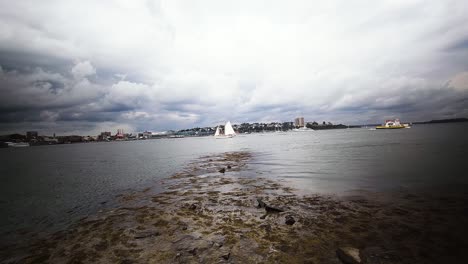 Sailboat-and-Casco-Bay-ferry-sail-off-Buglight-Park