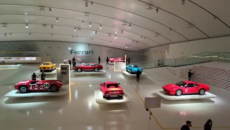 Ferrari-308-GTB-Berlinetta-coupe,-365,-Dino-246-and-other-supersport-cars-in-in-Museum-Enzo-Ferrari-Modena